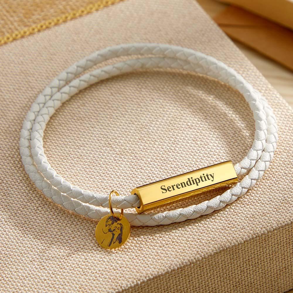 Custom Portrait Bracelet Personalizing Your Special Text or Date Memorial Jewelry Gift - yournamenecklaceau