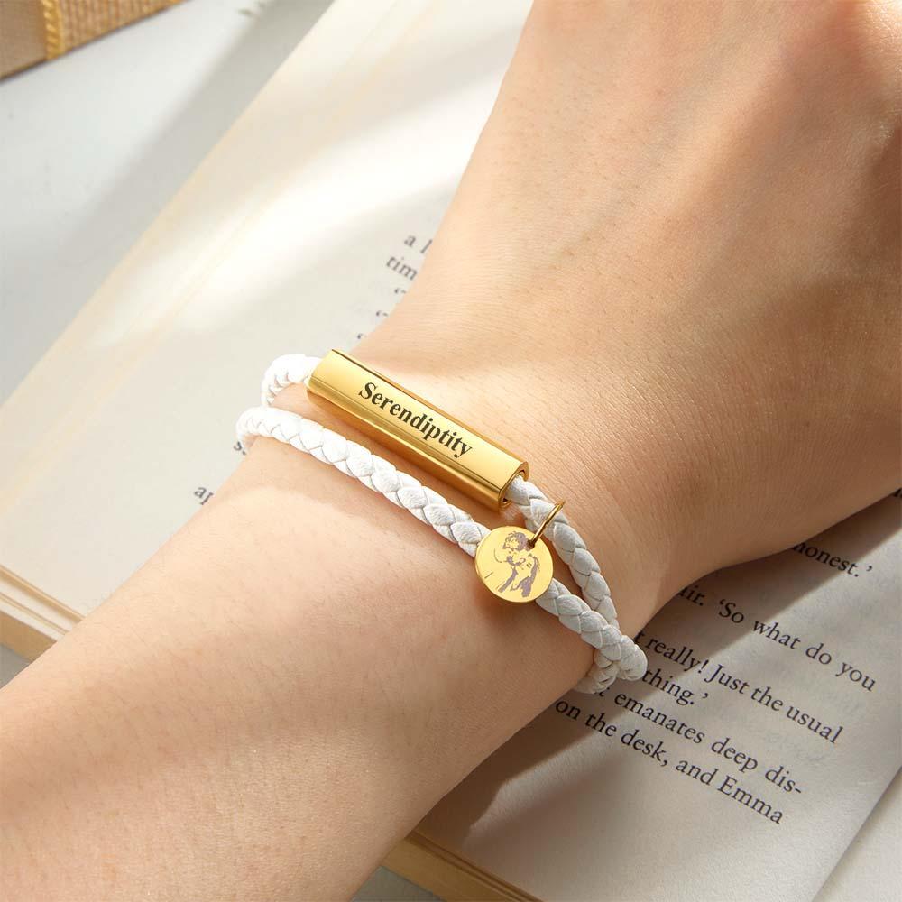 Custom Portrait Bracelet Personalizing Your Special Text or Date Memorial Jewelry Gift - yournamenecklaceau