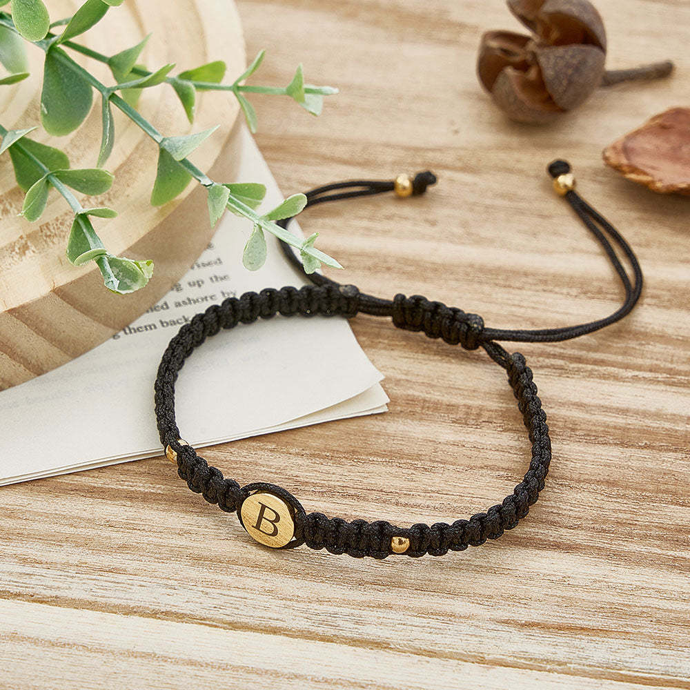 Personalized Couple Bracelets Matching Bracelets for Couples Engraving Braided Rope Wrist Couples Bracelets Gift for Lover - yournamenecklaceau