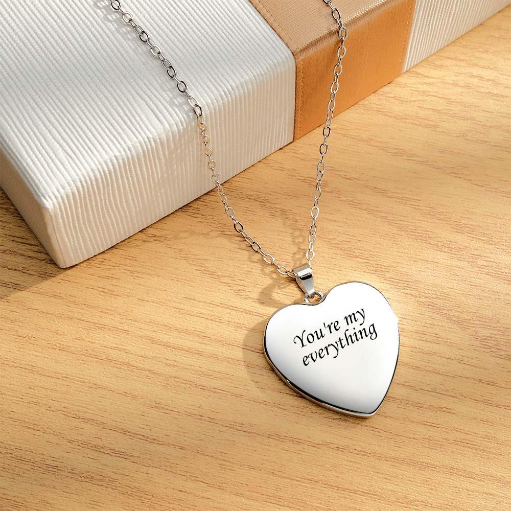 Custom Photo Engraved Necklace Heart Shape Commemorate Gifts for Men - yournamenecklaceau