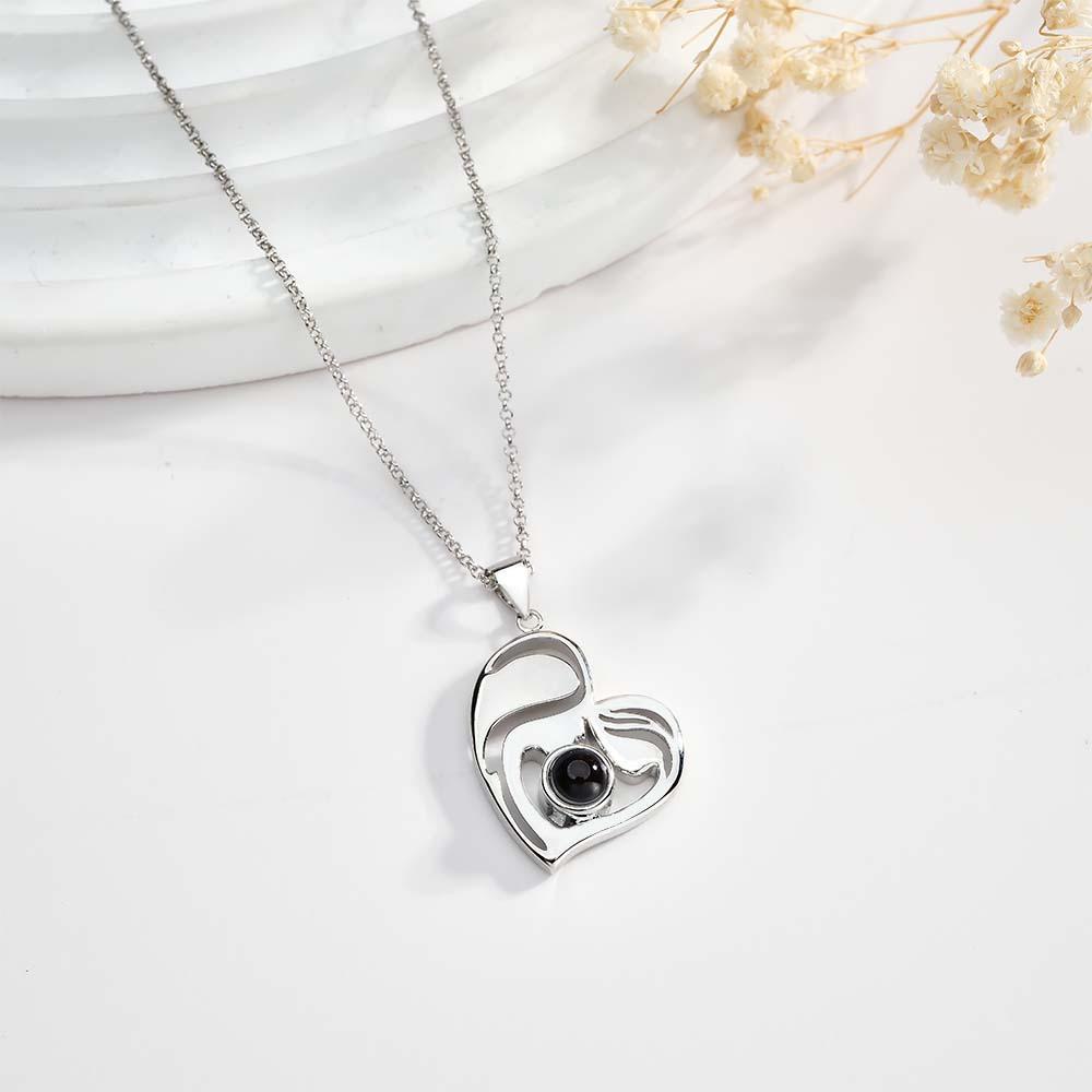 Custom Projection Engraved Necklace Creative Silhouette Mothers Day Gifts - yournamenecklaceau