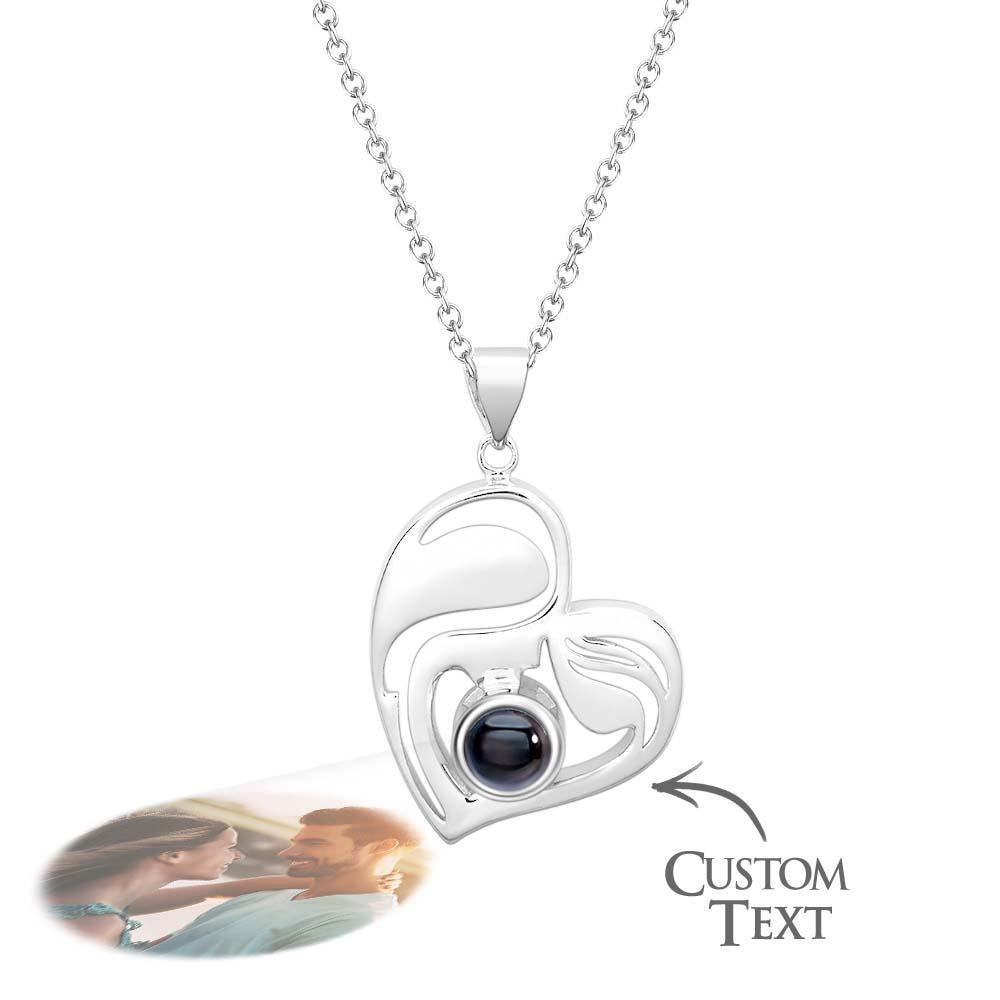 Custom Projection Engraved Necklace Creative Silhouette Mothers Day Gifts - yournamenecklaceau