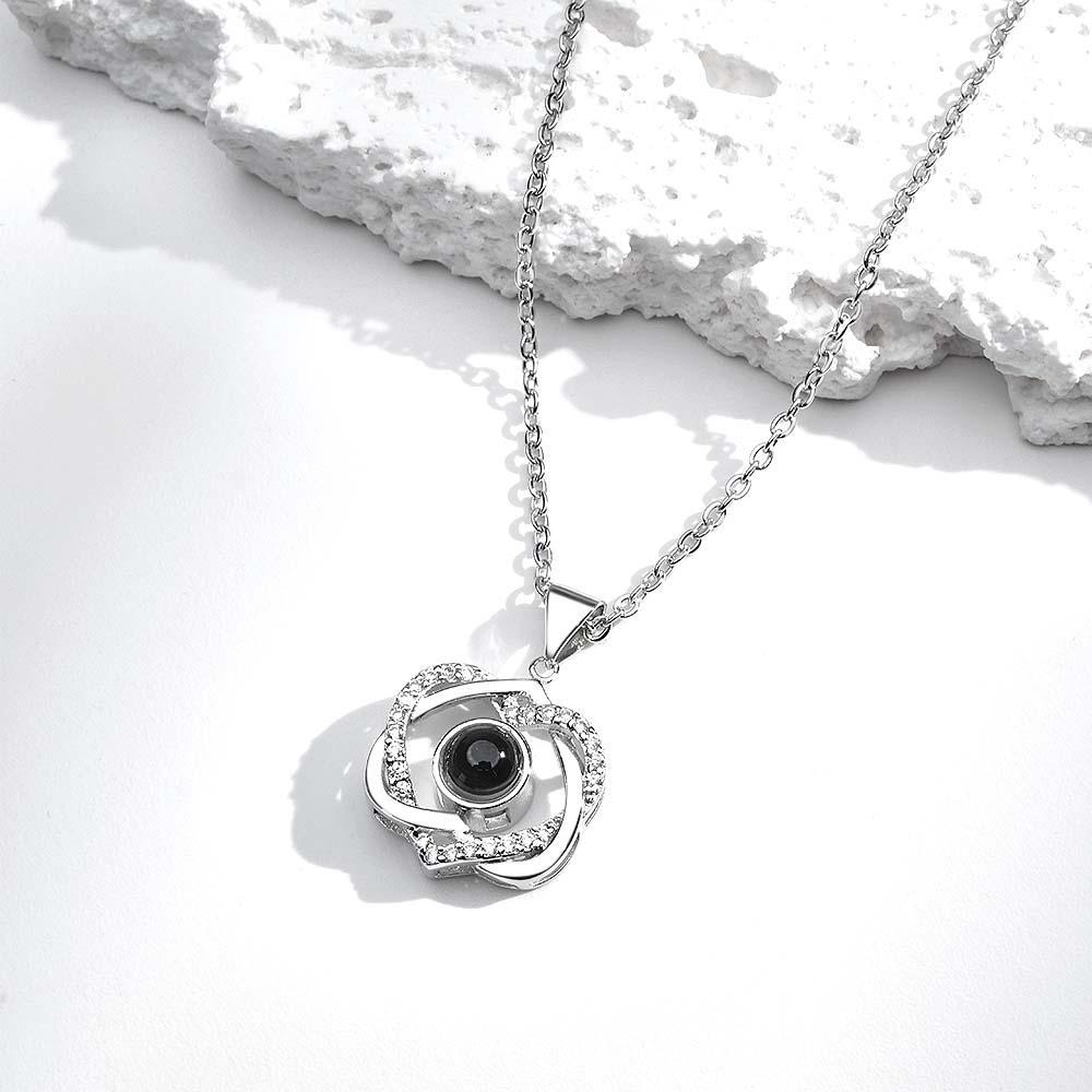 Custom Projection Necklace Double Heart Pendant Gift - yournamenecklaceau