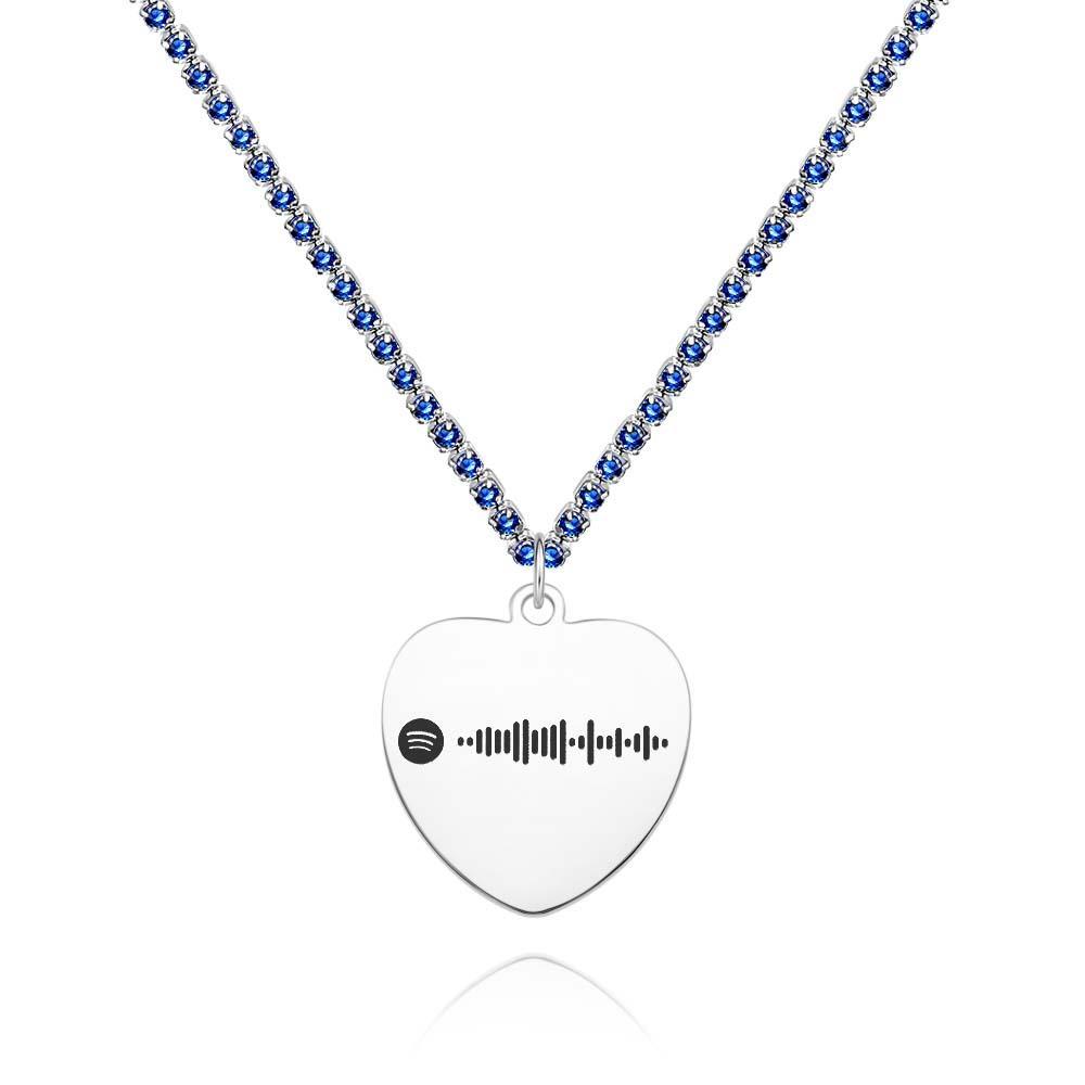 Custom Spotify Code Necklace Tennis Chain Engraved Necklace Gifts For Couple's - yournamenecklaceau