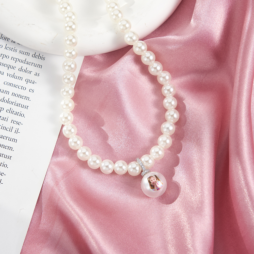 Custom Pet Photo Pearl Necklace Personalized Pet Portrait Pearl Chain Can Be Adjustable Pendant Necklace Natural Pearl Jewelry Gift For Pet Lovers - NameNecklaceAU