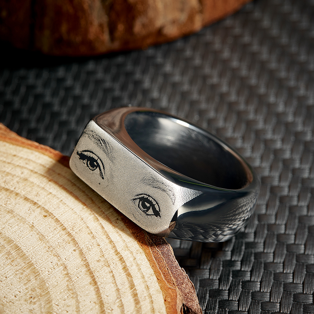 Eyes Engraved Ring Custom Engraved Ring Gift Unique Gift - NameNecklaceAU