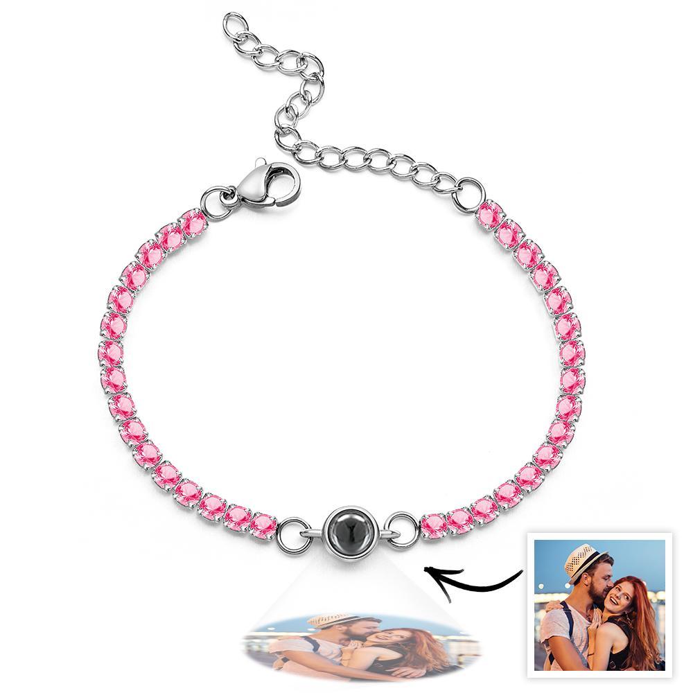 Custom Photo Projection Bracelet Fashionable All Diamonds Bracelet Gifts For Her - yournamenecklaceau