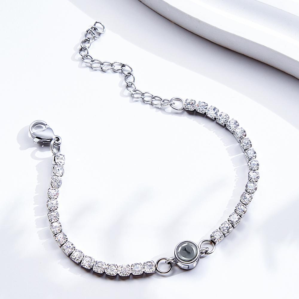 Custom Photo Projection Bracelet Fashionable All Diamonds Bracelet Gifts For Her - yournamenecklaceau