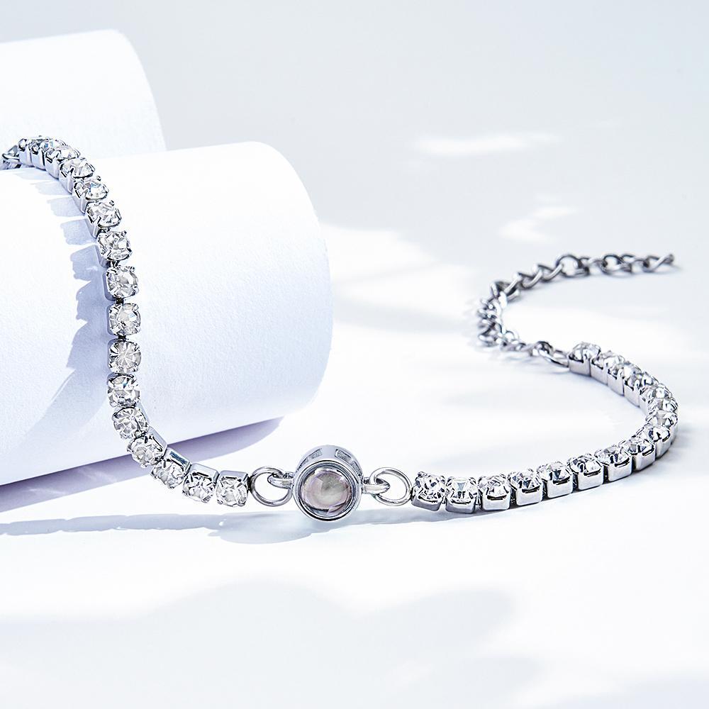 Custom Photo Projection Bracelet Fashionable All Diamonds Bracelet Gifts For Her - yournamenecklaceau