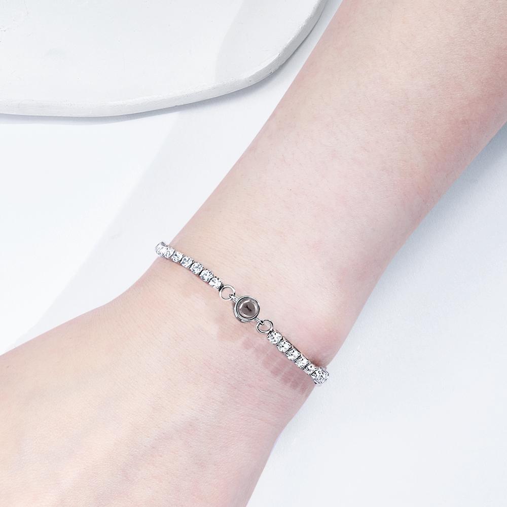 Custom Photo Projection Bracelet Fashionable All Diamonds Bracelet Gifts For Her - yournamenecklaceau