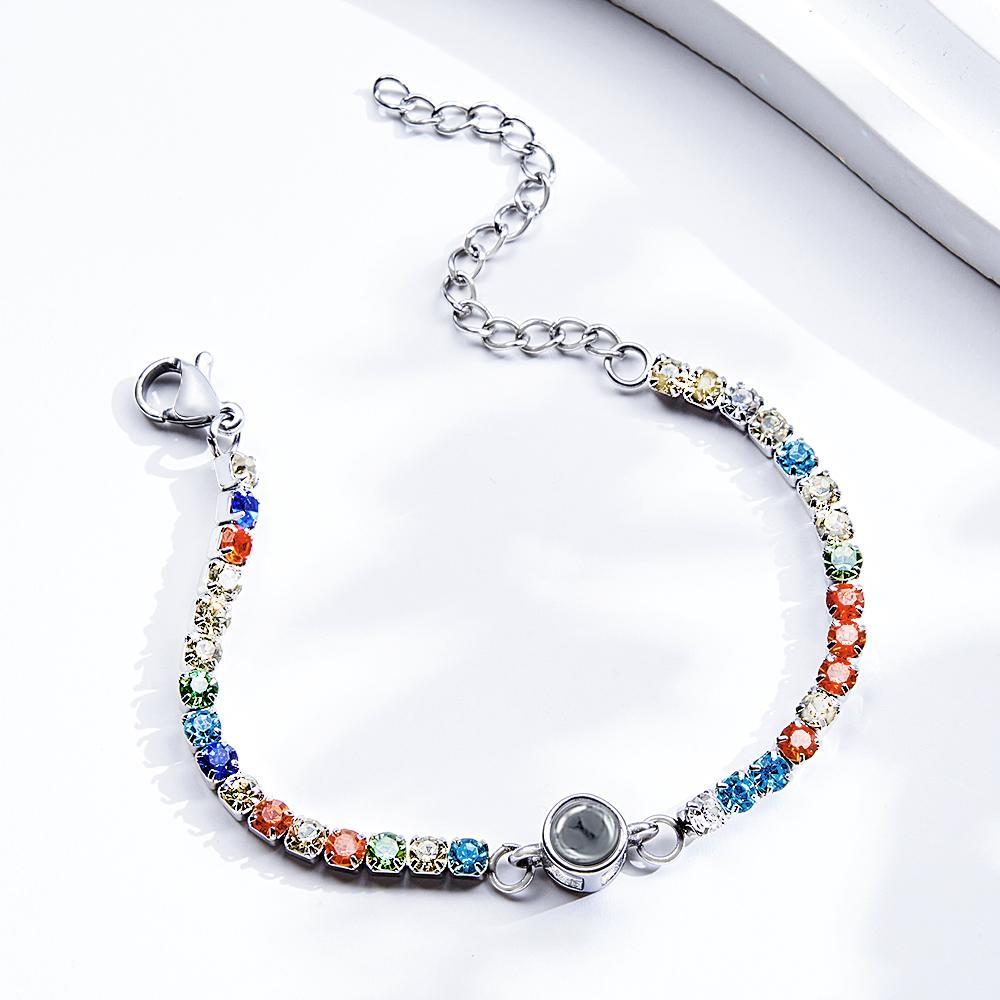 Custom Photo Projection Bracelet Fashionable All Diamonds Bracelet Gifts For Her - yournamenecklaceau