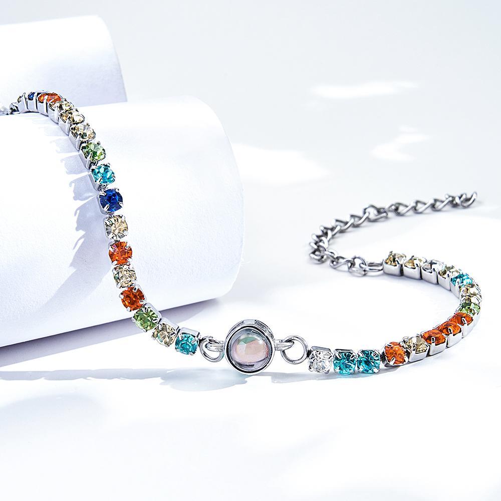 Custom Photo Projection Bracelet Fashionable All Diamonds Bracelet Gifts For Her - yournamenecklaceau