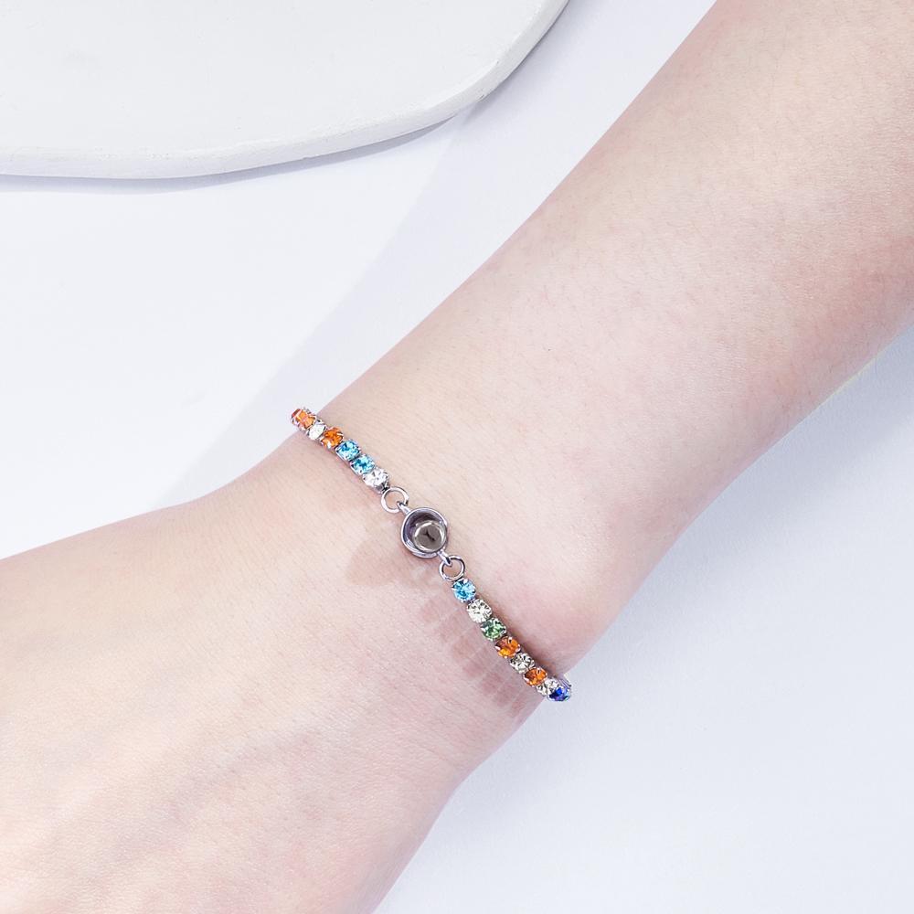 Custom Photo Projection Bracelet Fashionable All Diamonds Bracelet Gifts For Her - yournamenecklaceau