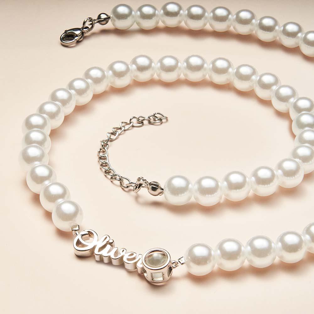 Custom Name Necklace Projection Pearl Chain Valentine's Day Gift - yournamenecklaceau