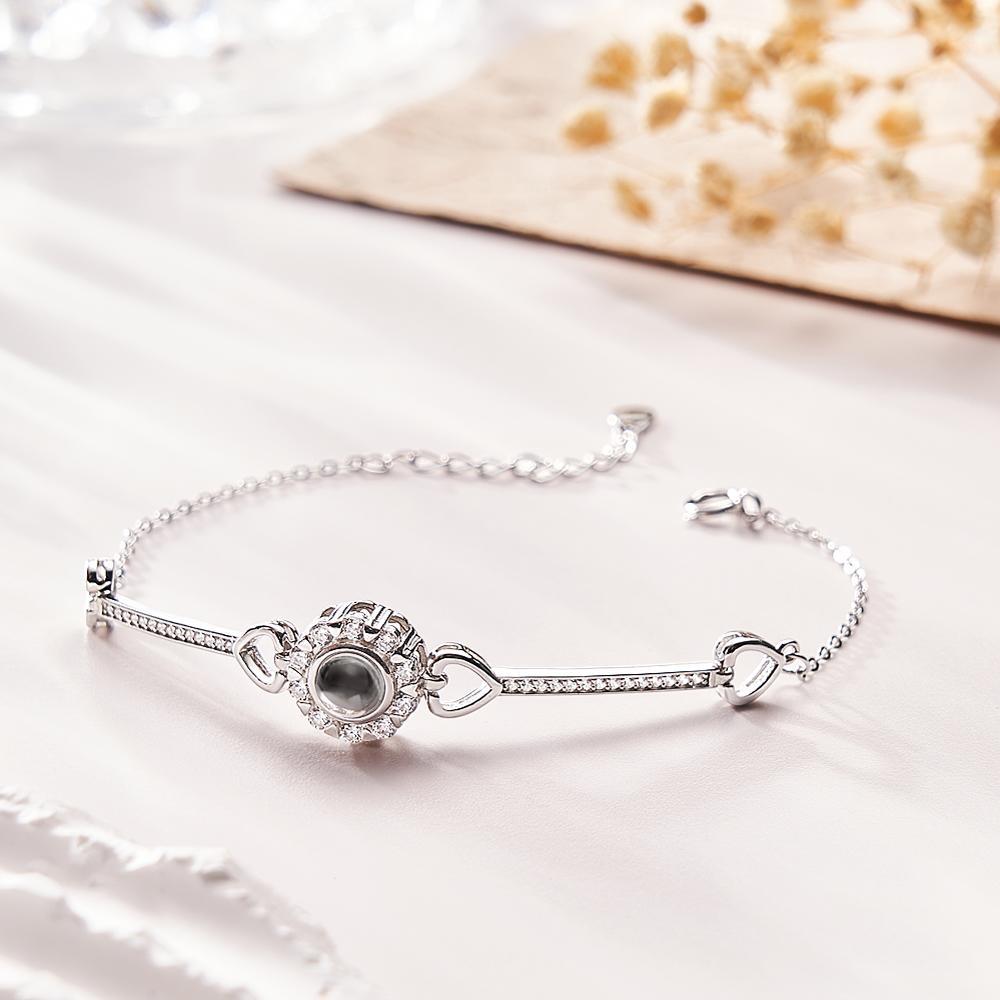 Custom Projection Bracelet Heart Unique Gift for Her - yournamenecklaceau