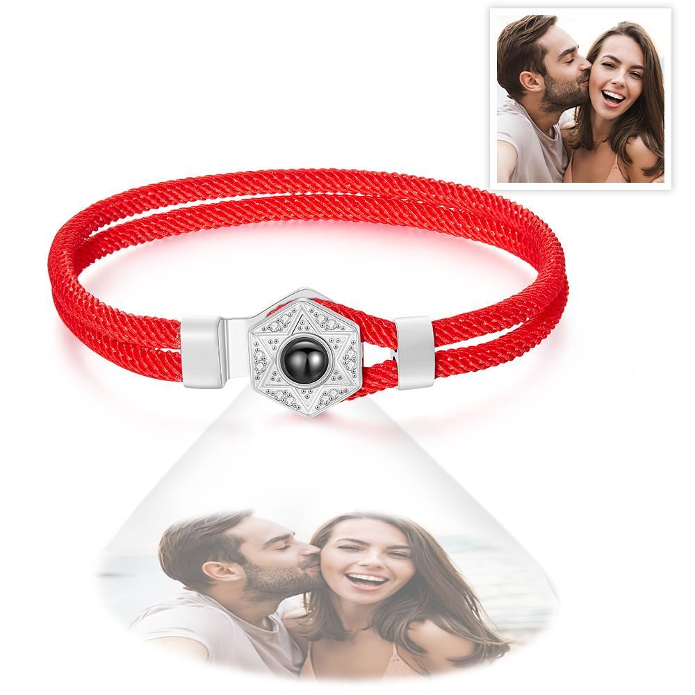 Custom Projection Bracelet Hexagram Couple Gifts - yournamenecklaceau