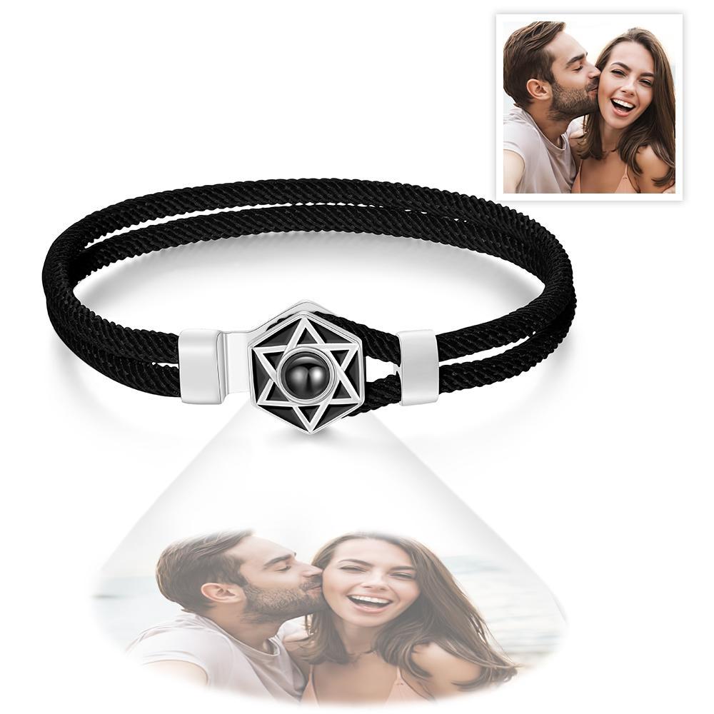 Custom Projection Bracelet Hexagram Couple Gifts - yournamenecklaceau