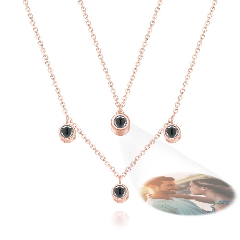 Double Chain Photo Necklace Personalized Projection Necklace Necklace Gift For Women - yournamenecklaceau
