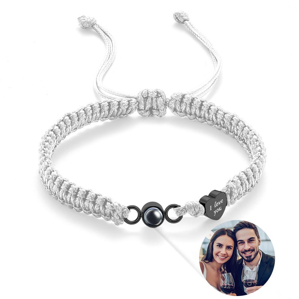 Custom Photo Projection Bracelet Heart Couple Gift - yournamenecklaceau