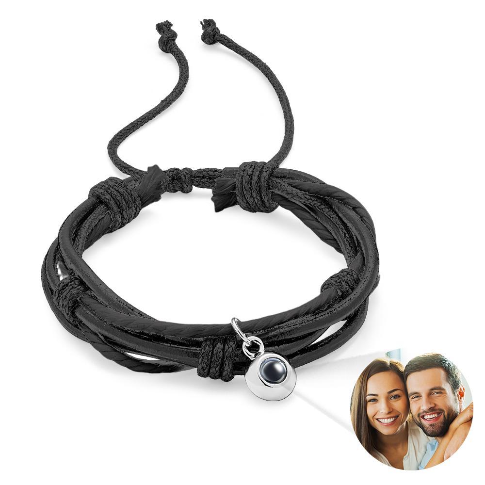 Custom Projection Bracelet Cord Braiding Gift for Him - yournamenecklaceau
