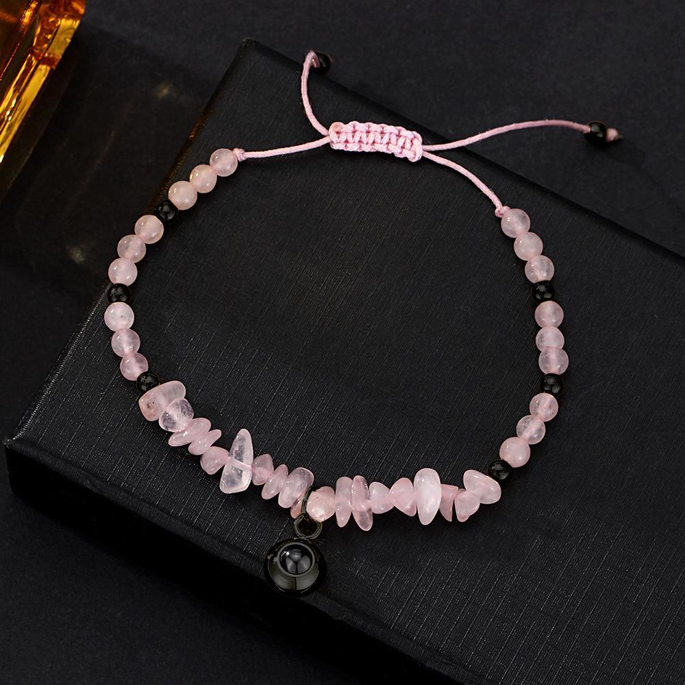 Personalized Picture Projection Bracelet With Colorful Stone Chain Unique Christmas Gift For Friends - yournamenecklaceau