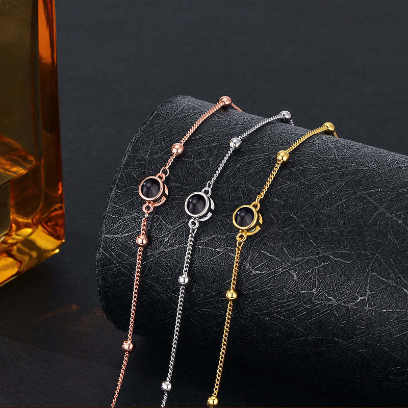 Personalized Projection Photo Bracelet Simple Anniversary Gift For Her - yournamenecklaceau