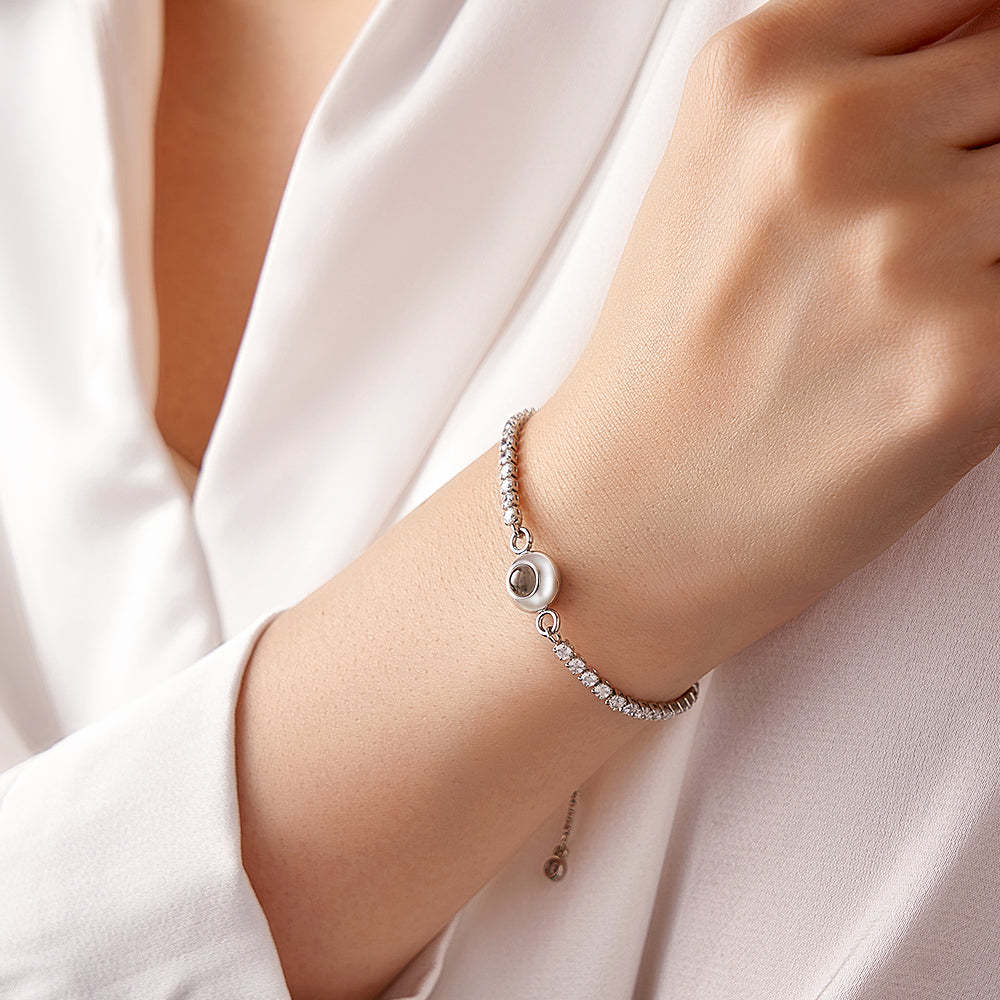Custom Photo Projection Bracelet Diamond Chain Valentine's Day Gift - yournamenecklaceau