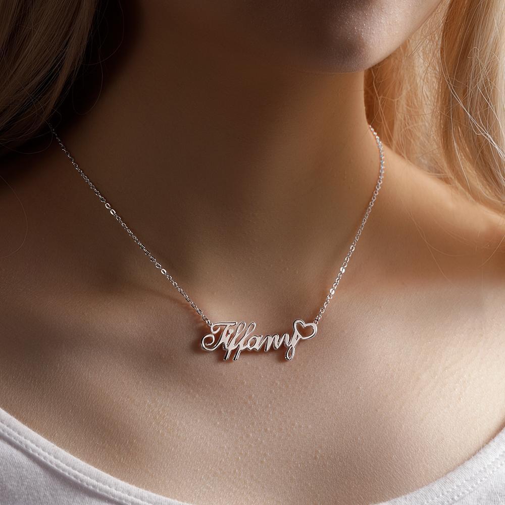 Personalized Copper Custom Name Necklace with Little Heart, Christmas Gifts for Girls - NameNecklaceAU