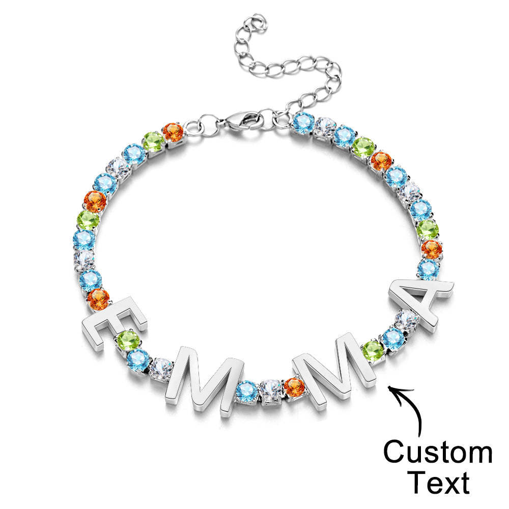Custom Name Letter Tennis Chain Bracelet Hiphop Jewelry For Gift - yournamenecklaceau