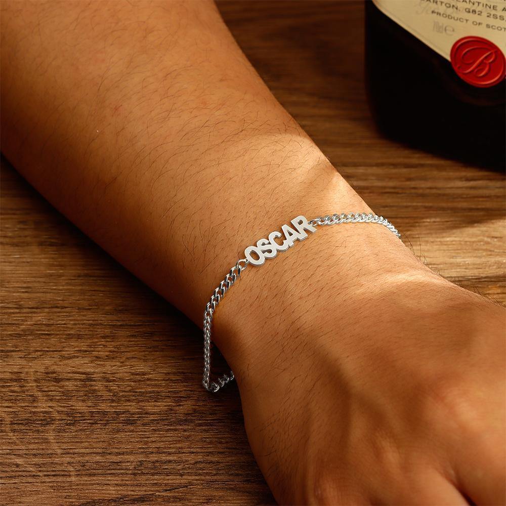 Men's Bracelet Dainty Name Bracelet Hypoallergenic Gift for Husband