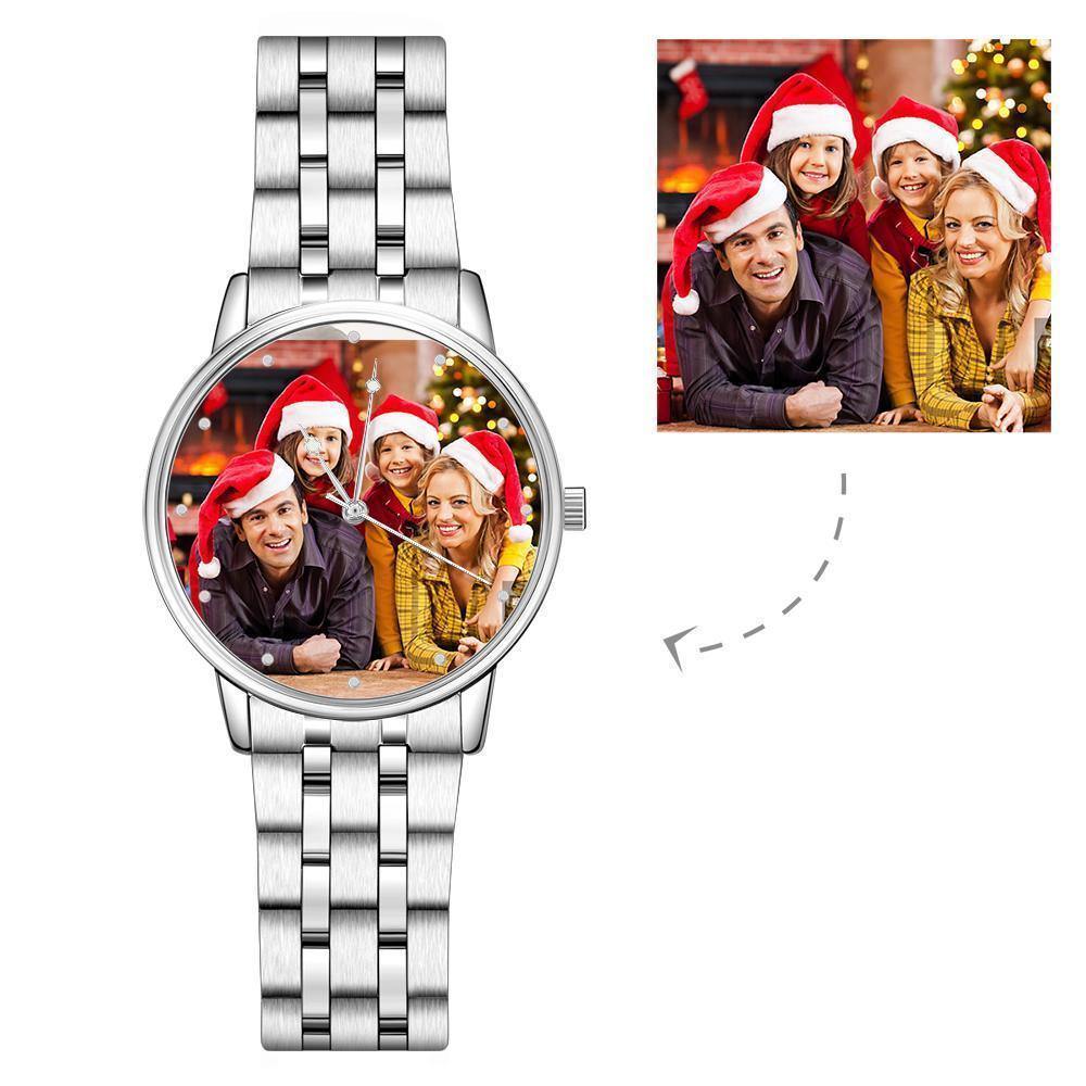 Unisex Engraved Alloy Bracelet Photo Watch 40mm Memorial Gifts - us