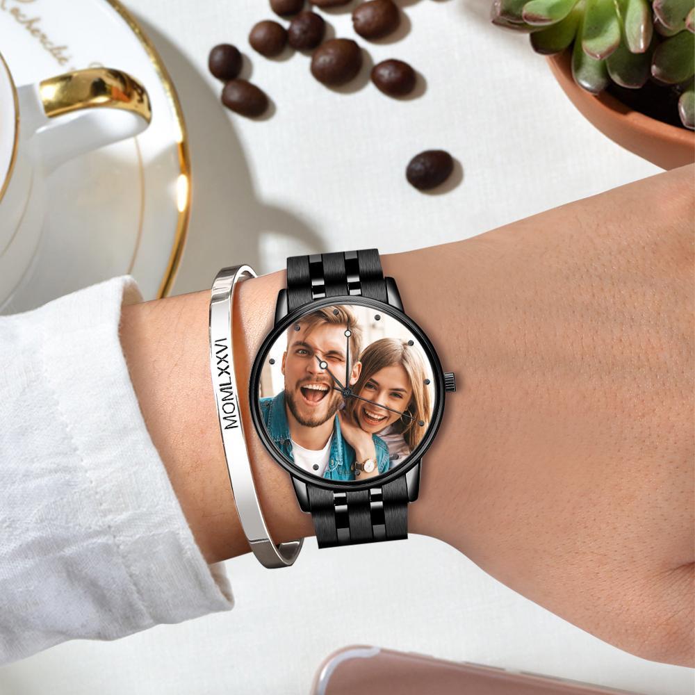 Custom Photo Watch Personalized Alloy Engraved Watch Wedding Gift For Your Husband - yournamenecklaceau