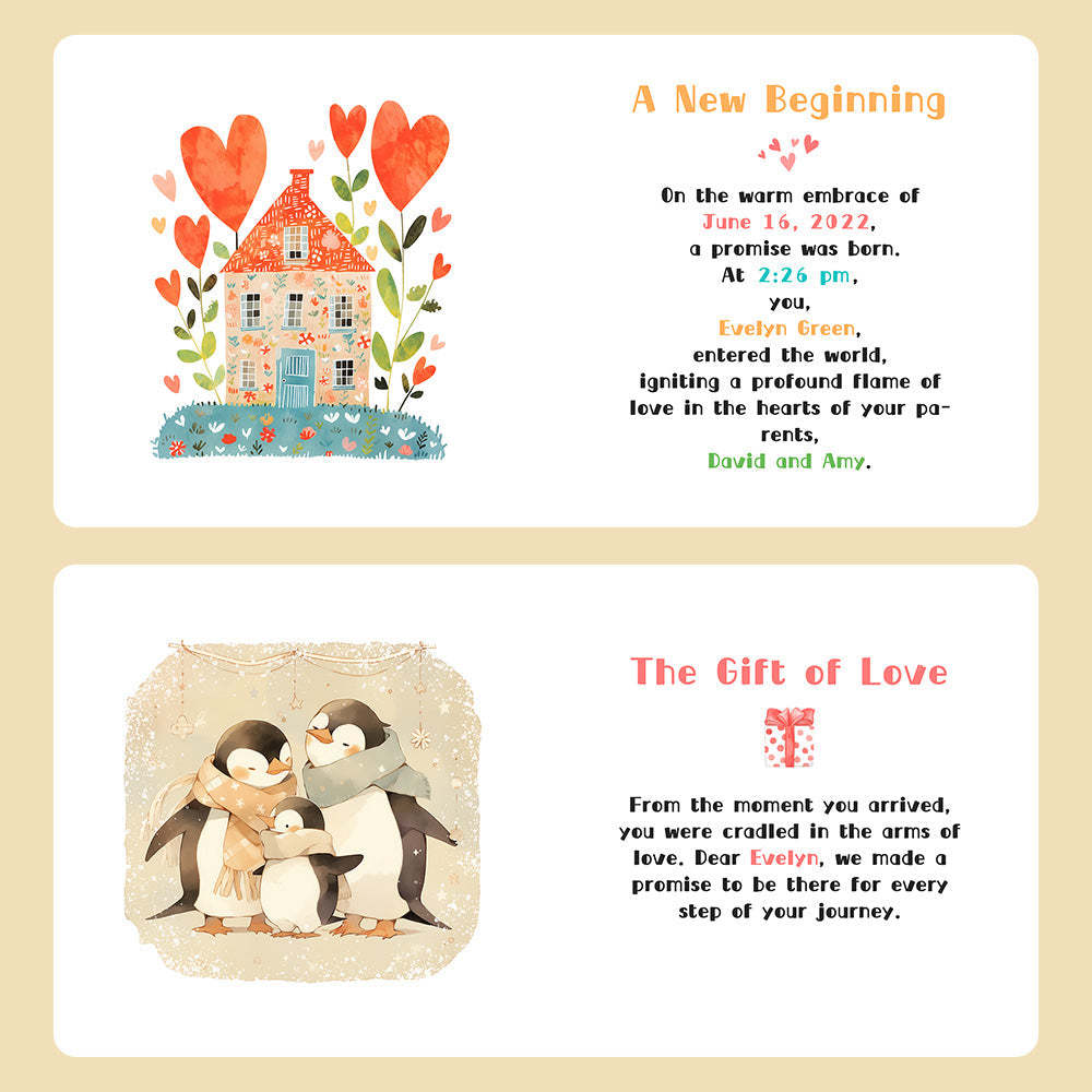 Custom Name Book Gifts for Baby A Promise to You - yournamenecklaceau