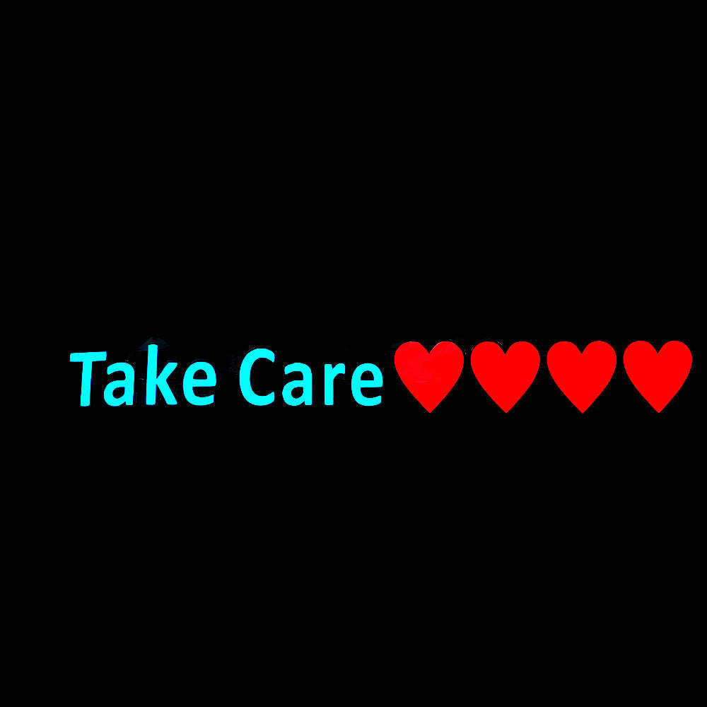 Car Windshield Glow Panel LED Car Sticker Take Care - yournamenecklaceau