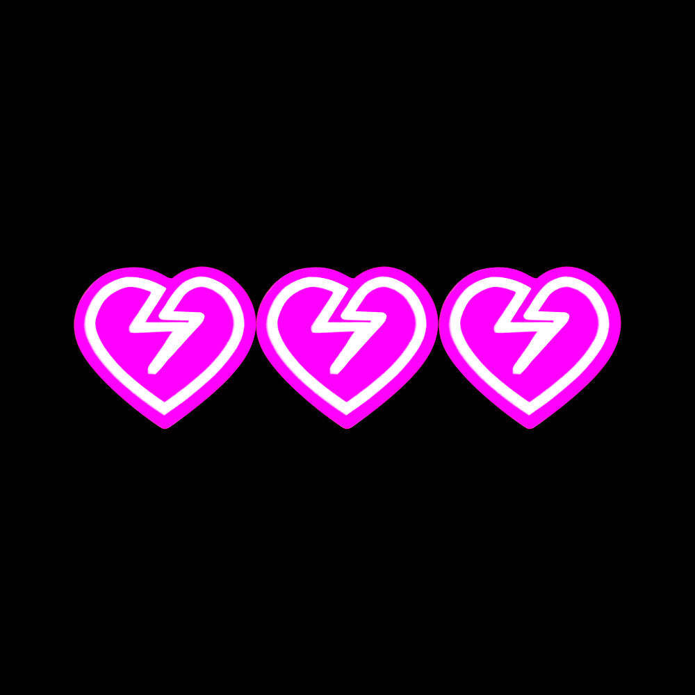 Car Windshield Glow Panel LED Car Sticker Pink Hearts - yournamenecklaceau