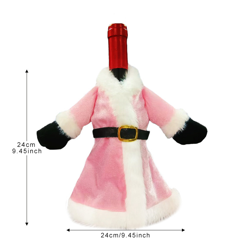 Luxury Velvet Santa Wine Bottle Covers Festive Christmas Wine Bottle Dress-Up Set Plush Santa Wine & Champagne Bottle Covers - NameNecklaceAU