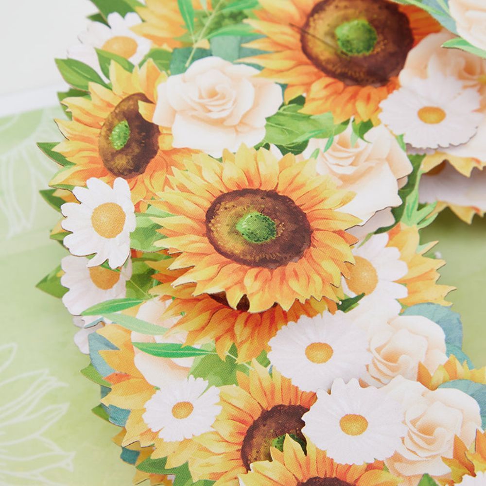 Sunflower Heart 3D Pop Up Greeting Card - yournamenecklaceau