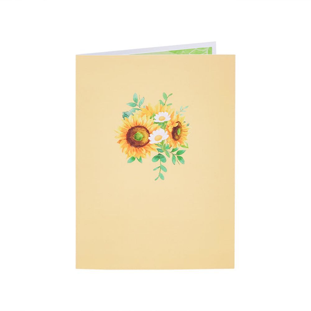 Sunflower Heart 3D Pop Up Greeting Card - yournamenecklaceau