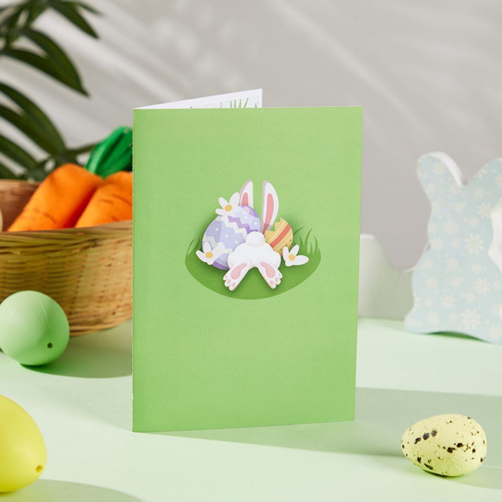 Easter Bunny Basket 3D Pop Up Greeting Card - yournamenecklaceau