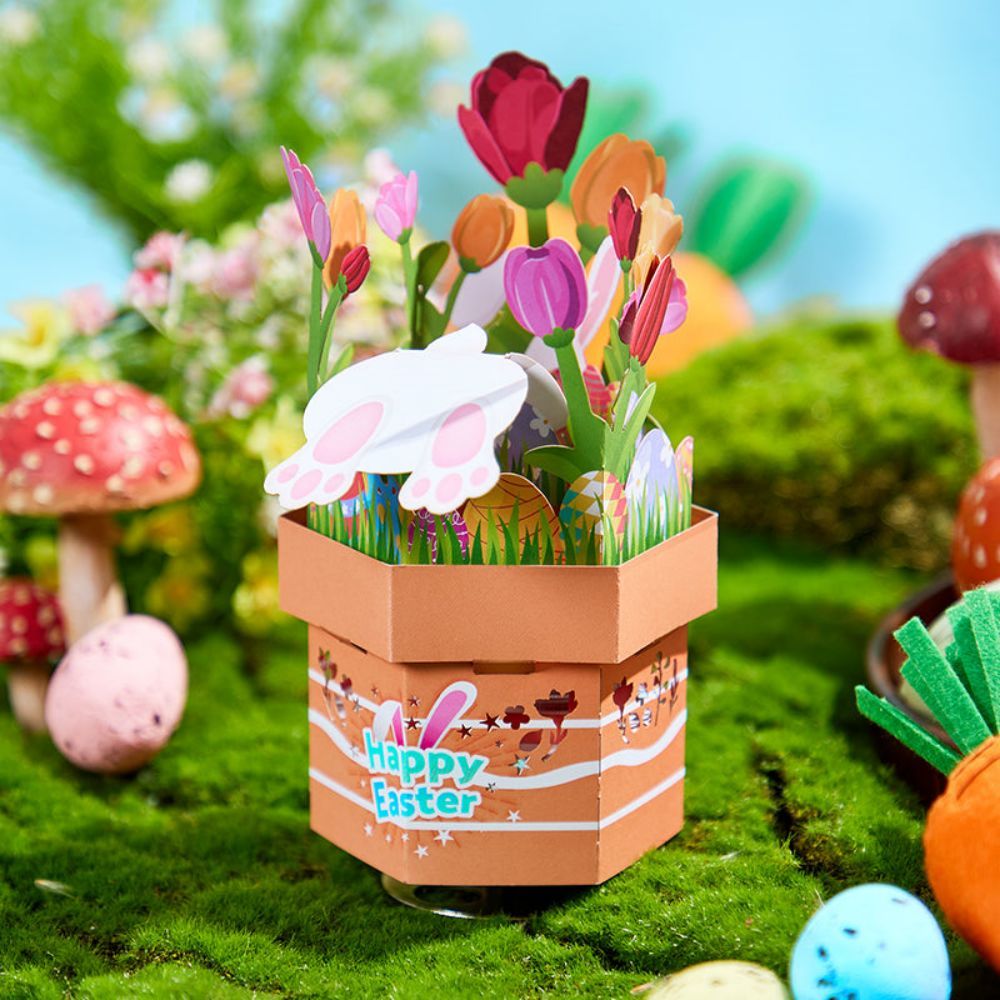 Easter Bunny 3D Paper Music Box - yournamenecklaceau