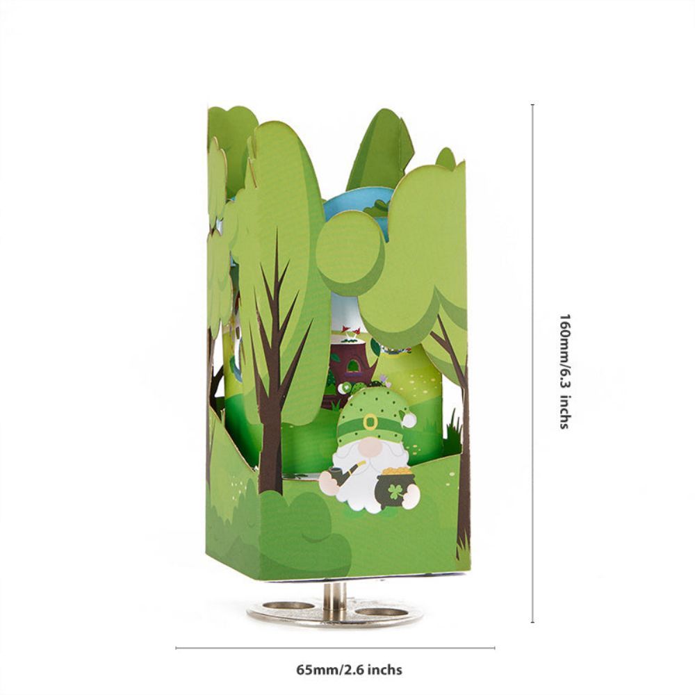 St. Patrick's Day Green Dwarfs 3D Paper Music Box - yournamenecklaceau
