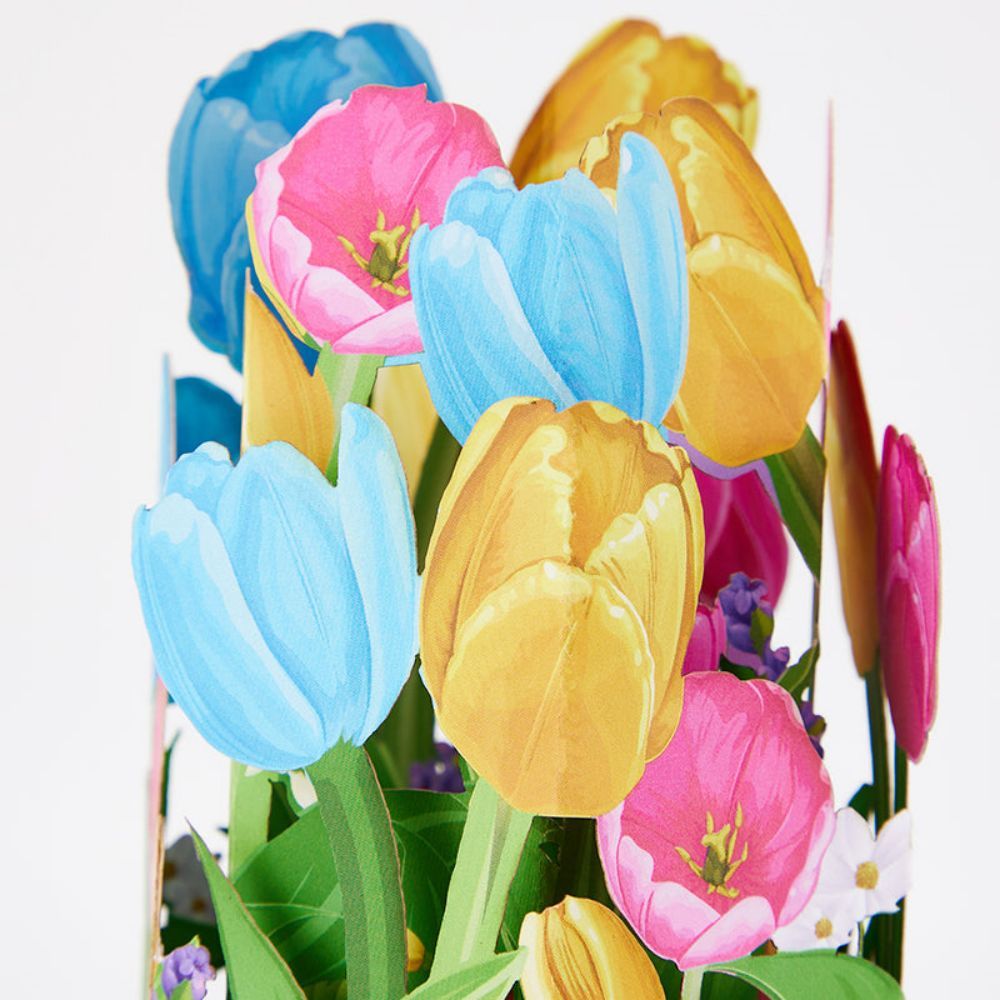 Spring Flowers Tulip 3D Paper Music Box - yournamenecklaceau