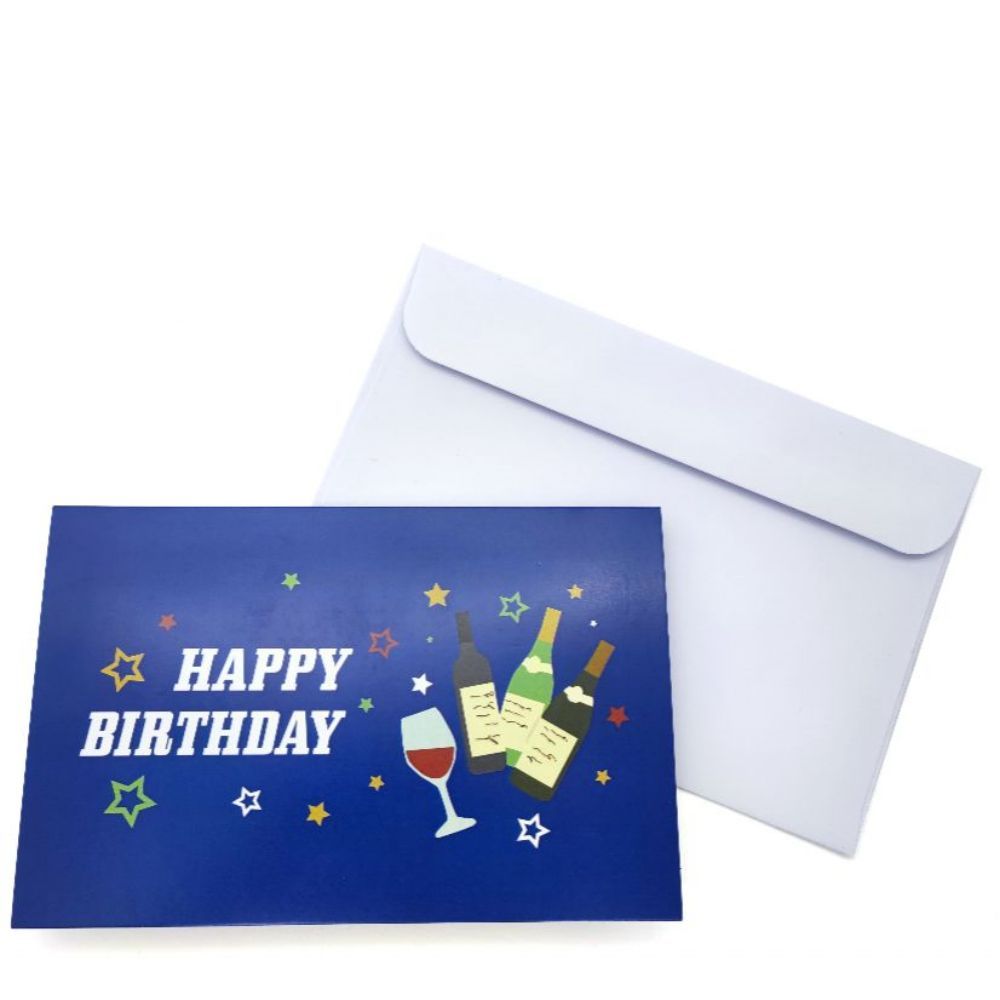 Happy Birthday Pop Up Card Wine 3D Pop Up Greeting Card - yournamenecklaceau