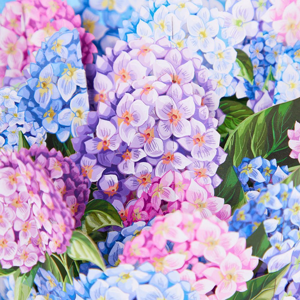 Nantucket Hydrangeas Flower Bouquet Pop Up Card Flower 3D Pop Up Greeting Card - yournamenecklaceau