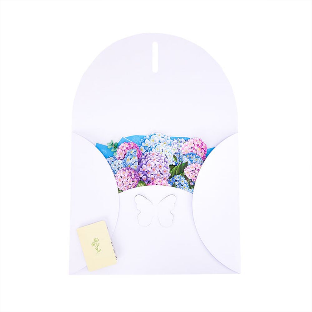 Nantucket Hydrangeas Flower Bouquet Pop Up Card Flower 3D Pop Up Greeting Card - yournamenecklaceau