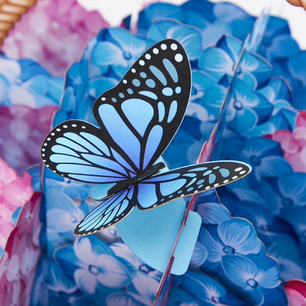 Nantucket Hydrangeas Flower Basket Pop Up Card Flower 3D Pop Up Greeting Card - yournamenecklaceau