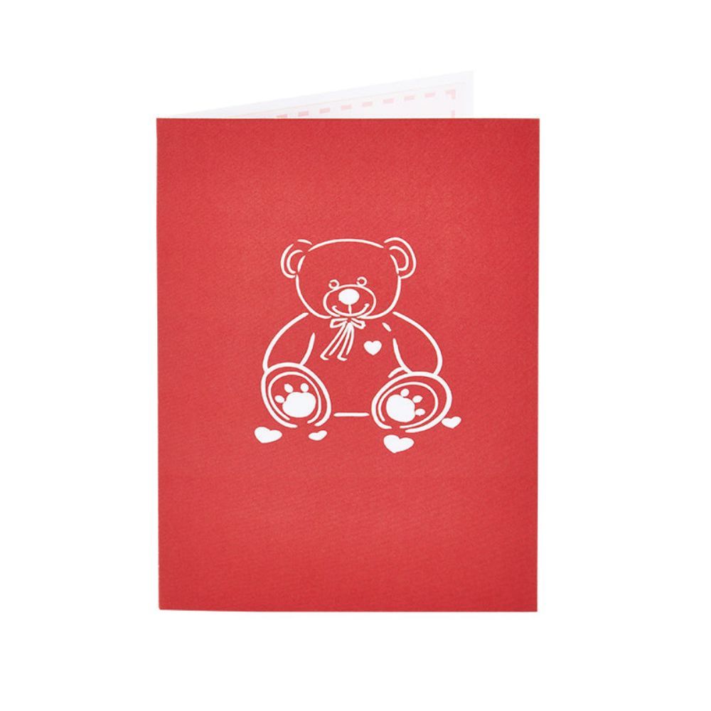 Love Your Mom Pop Up Card Bear 3D Pop Up Greeting Card for Mom - yournamenecklaceau