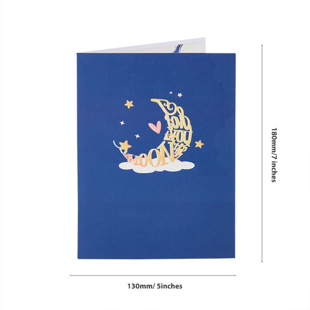 Love You To The Moon and Back 3D Pop Up Greeting Card for Mom - yournamenecklaceau