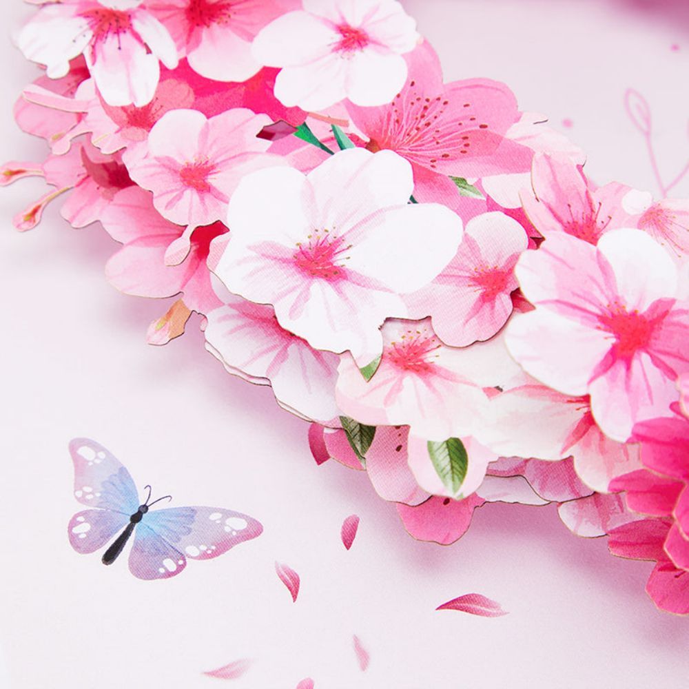 Cherry Blossom Tree Heart Pop Up Card Flower 3D Pop Up Greeting Card - yournamenecklaceau