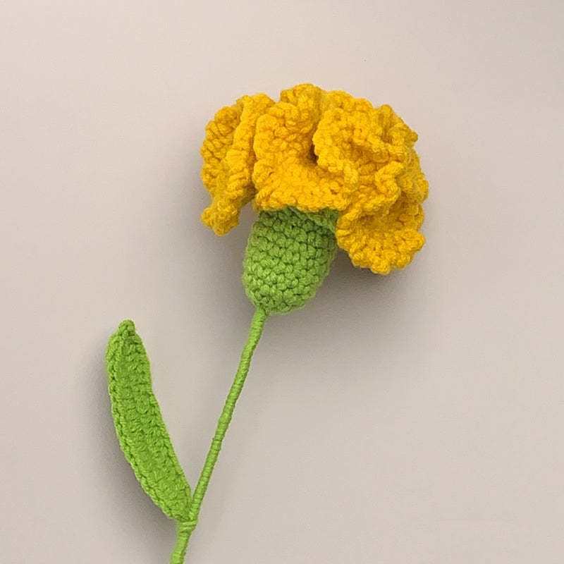 Carnation Crochet Flower Handmade Knitted Flower Gift for Lover - yournamenecklaceau